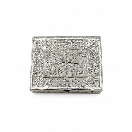 Silver Rectangle Box Engraved Floral Handcrafted (50g)