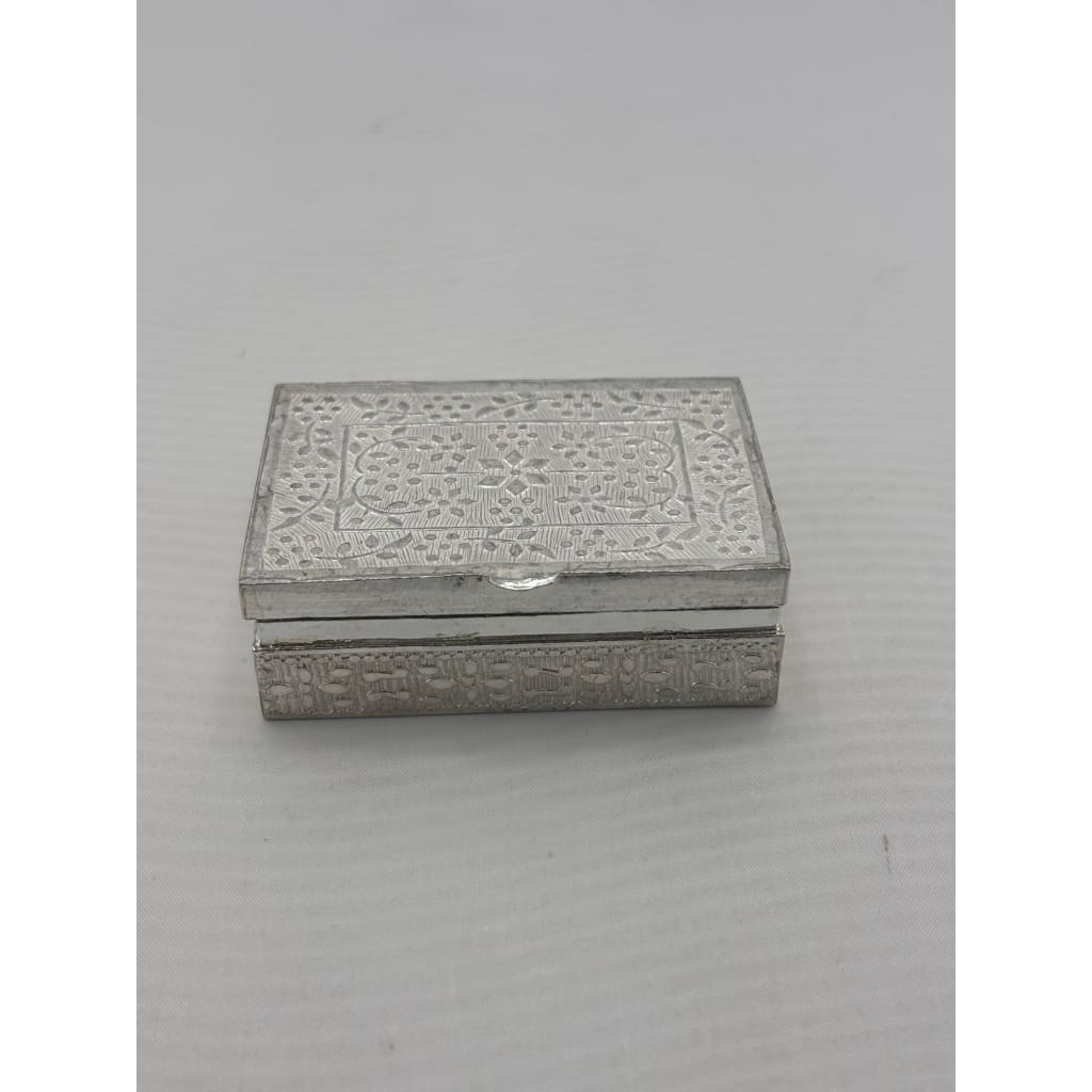 Silver Rectangle Box Engraved Floral Handcrafted (57.99g)