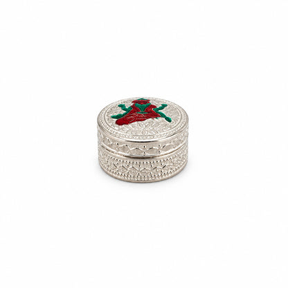 Silver Round Box Laxmi Enamel Handcrafted (21g)