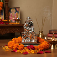 Load image into Gallery viewer, Silver Sai Baba Idol 20gm – Spiritual Sai Baba Murti for Temple Decor &amp; Festivals
