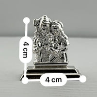 Load image into Gallery viewer, Silver Shiva Family Idol 30gm – Spiritual Shiv Parivar Murti for Home Mandir
