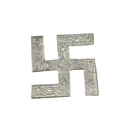Load image into Gallery viewer, Silver Swastik Pooja Pieces Engraved Handcrafted (8.50g)
