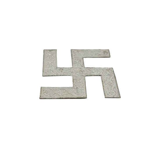 Silver Swastik Pooja Pieces Engraved Handcrafted (8.50g)