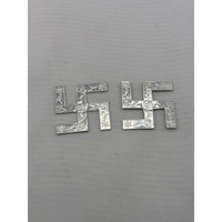 Load image into Gallery viewer, Silver Swastik Set of 2 Pooja Pieces Engraved Handcrafted
