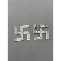 Load image into Gallery viewer, Silver Swastik Set of 2 Pooja Pieces Engraved Handcrafted
