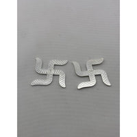 Load image into Gallery viewer, Silver Swastik Set of 2 Pooja Pieces Engraved Handcrafted
