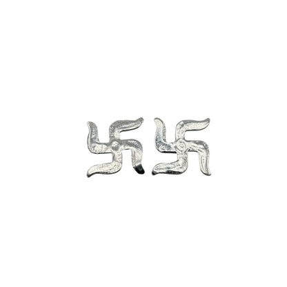 Silver Swastik Set of 2 Pooja Pieces Handcrafted (3.0)