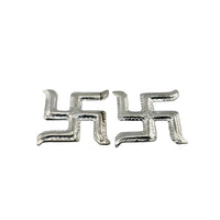 Load image into Gallery viewer, Silver Swastik Set of 2 Pooja Pieces Handcrafted (5.20g)

