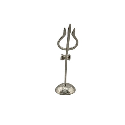 Silver Trishul with Stand Pooja Piece (8.55g) - Puja Item