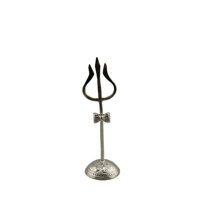 Silver Trishul with Stand Pooja Piece (8.55g) - Puja Item