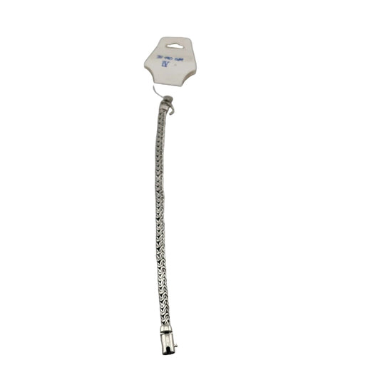 Silver Wheat Link Bracelet 925 – Spiga Woven Chain | 9 Inch