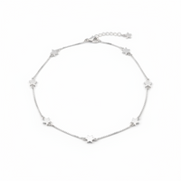 Load image into Gallery viewer, Star Line Minimal Silver Anklet – 99.9% Pure Silver – Adjustable – 11.57 g
