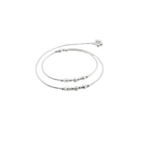 Load image into Gallery viewer, Station Bead Snake Chain Silver Anklet – 99.9% Pure Silver – Weight:20g
