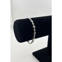 Load image into Gallery viewer, Sterling Silver (92.5% purity) Floral CZ Link Bracelet
