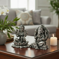 Load image into Gallery viewer, Sterling Silver (92.5% purity) Ganesh Lakshmi Idol 120gm –
