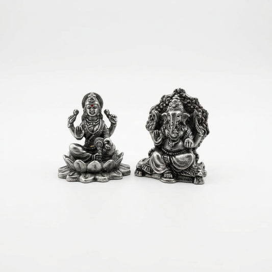 Sterling Silver (92.5 % purity) Ganesh Lakshmi Idol 150gm –