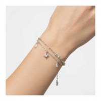 Load image into Gallery viewer, Sterling Silver (92.5% purity) Layered Star Charm Bracelet
