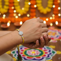 Load image into Gallery viewer, Sterling Silver (92.5% purity) Rakhi Shri / rakhi for bhai
