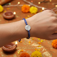 Load image into Gallery viewer, Sterling silver (92.5% purity) Shree Ganesh Rakhi thread –
