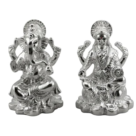 sterling Silver (92.5% purity) Solid Ganesh Lakshmi Idol