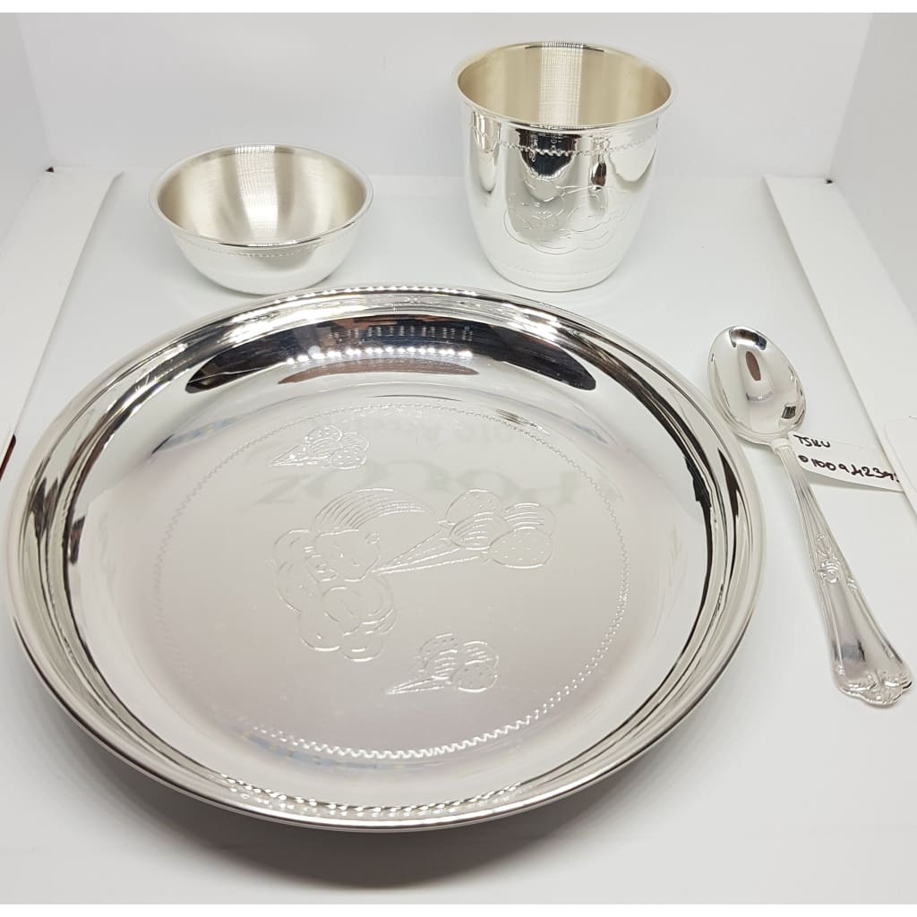 Sterling Silver 925 Classic Dinner Set for Kids~13CM