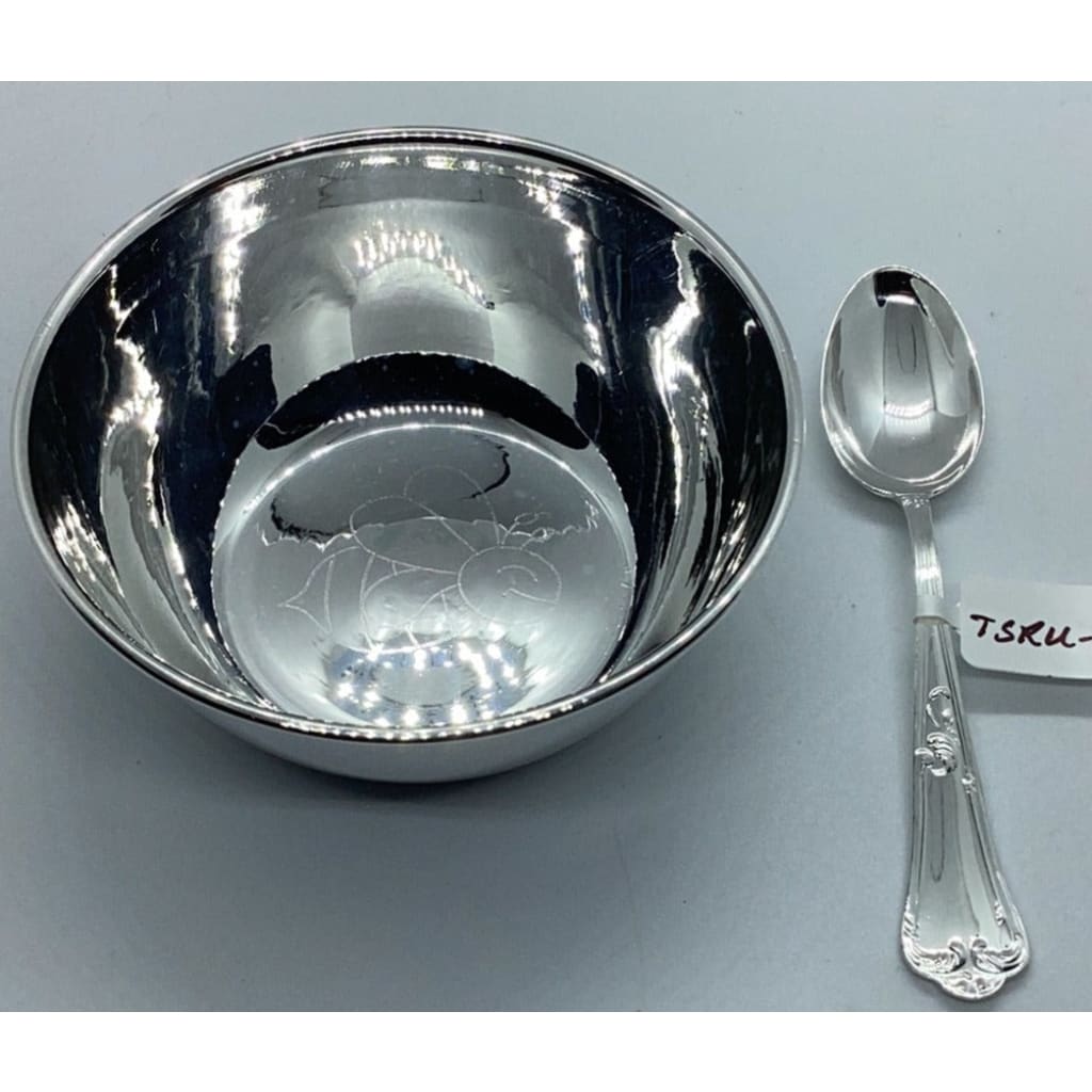 Sterling Silver 925 Honey Bee Bowl and spoon set ~8.5CM