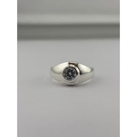 Load image into Gallery viewer, Sterling Silver Bezel Solitaire Ring - Rings