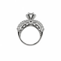 Load image into Gallery viewer, Sterling Silver Chevron Pave Ring (5.76g) - Size N
