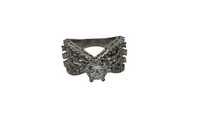 Load image into Gallery viewer, Sterling Silver Chevron Pave Ring (5.76g) - Size N
