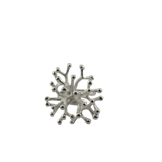 Sterling Silver Coral Burst Ring (8g) - Rings