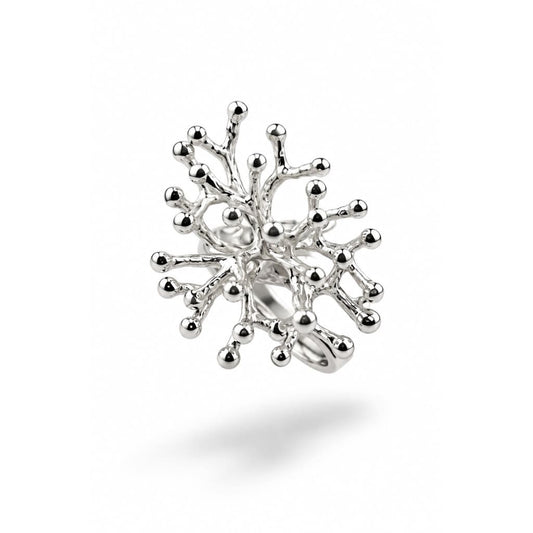 Sterling Silver Coral Burst Ring (8g) - Rings