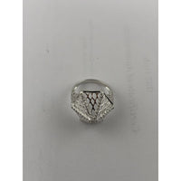 Load image into Gallery viewer, Sterling Silver CZ Hexagon Cage Ring (3.41g) - Size K
