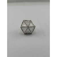 Load image into Gallery viewer, Sterling Silver CZ Hexagon Cage Ring (3.41g) - Size K
