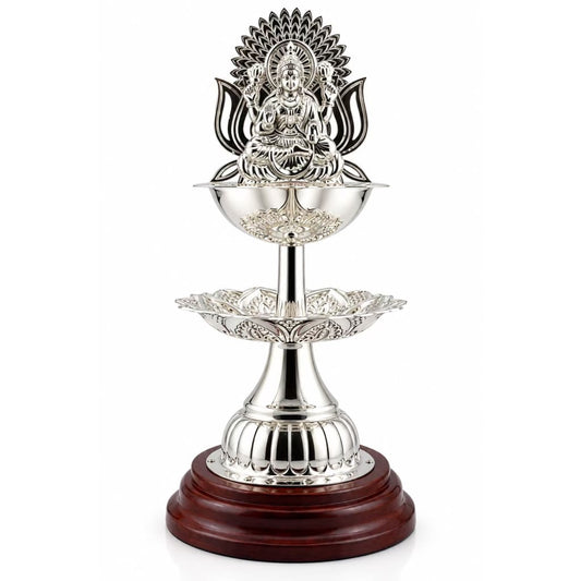 Silver Diya Centrepiece Lamp, 86gm – Home Temple & Festive Puja