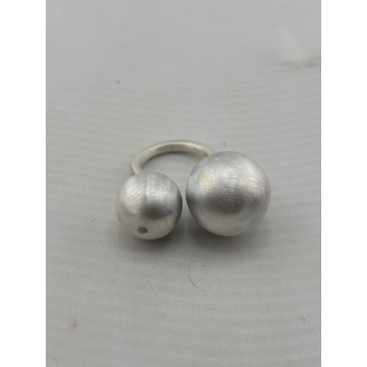 Sterling Silver Double Ball Ring (11.21g) - Rings