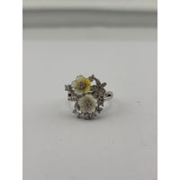 Load image into Gallery viewer, Sterling Silver Floral Cluster Ring (5.52g) - Size N
