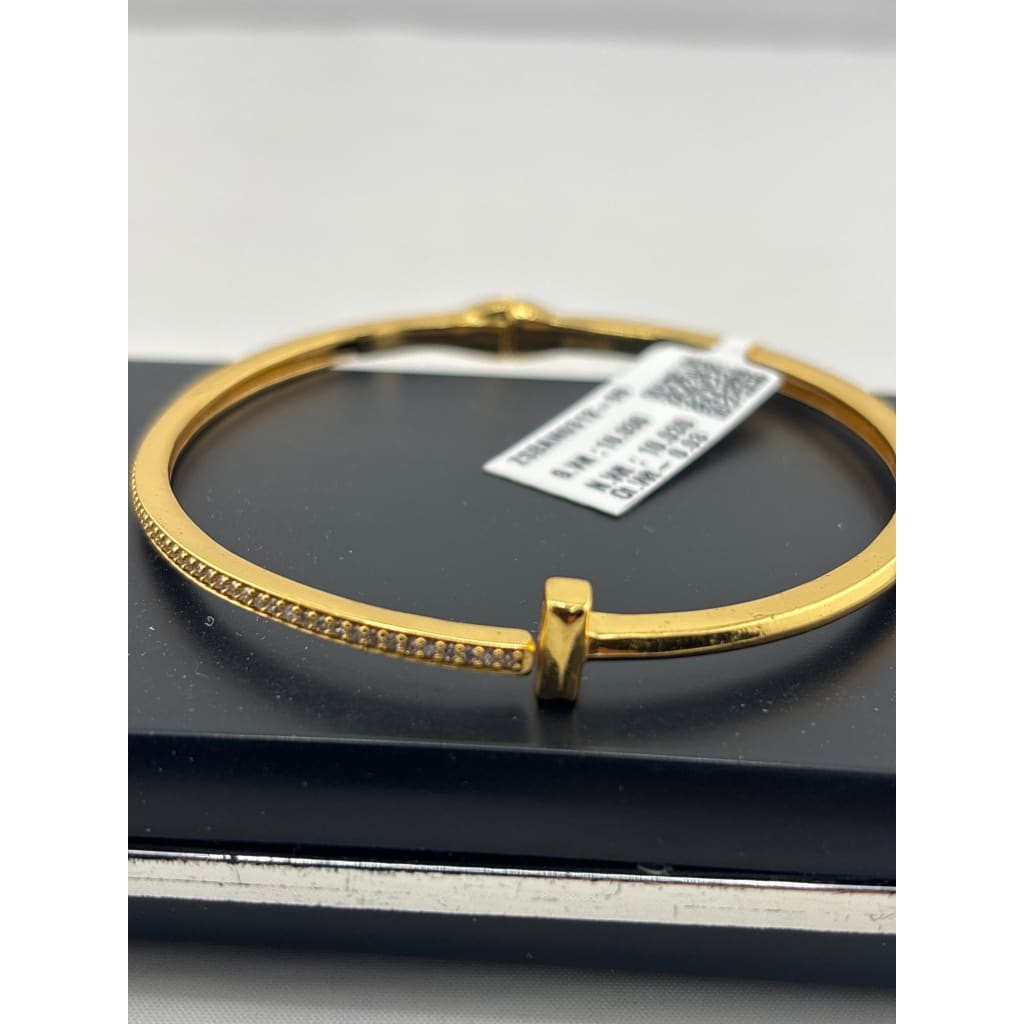 Sterling Silver Gold Plated Openable Nail Bangle