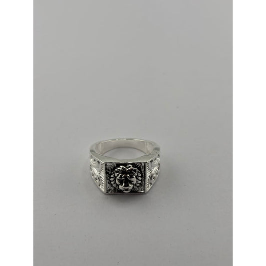 Sterling Silver Lion Head Ring - Rings