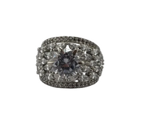 Load image into Gallery viewer, Sterling Silver Marquise Cluster Ring (8.64g) - Size O
