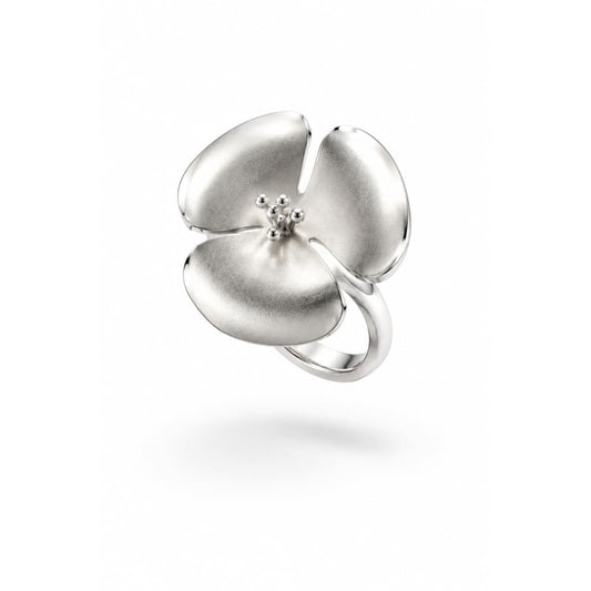 Sterling Silver Matte Blossom Ring - Rings