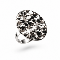 Load image into Gallery viewer, Sterling Silver Molten Textured Disc Ring
