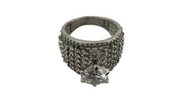 Load image into Gallery viewer, Sterling Silver Pave Halo Dome Ring (7.89g) - Size N
