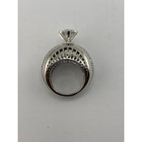 Load image into Gallery viewer, Sterling Silver Pave Solitaire Ring (12g) - Size O

