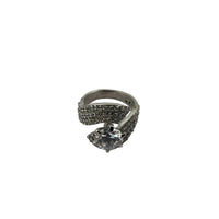 Load image into Gallery viewer, Sterling Silver Pave Swirl Ring (7.86g) - Size O
