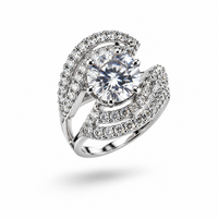 Load image into Gallery viewer, Sterling Silver Pave Swirl Ring (7.86g) - Size O
