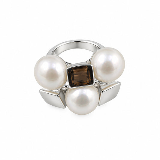Sterling Silver Pearl Cluster Ring - Rings