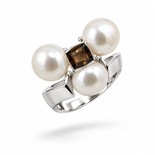 Sterling Silver Pearl Cluster Ring - Rings