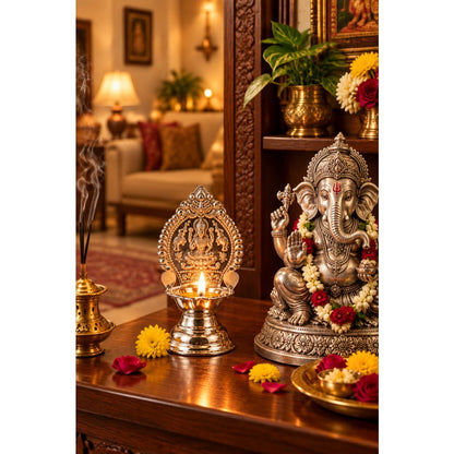 Sterling Silver Pooja Diya 17gm – Everyday Aarti Lamp - Idol