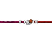 Load image into Gallery viewer, Sterling Silver Rakhi Ganesh Rudraksh
