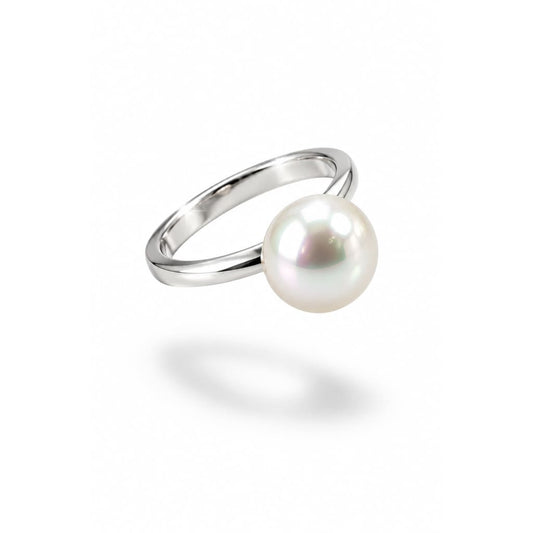 Sterling Silver Single Pearl Ring - Rings